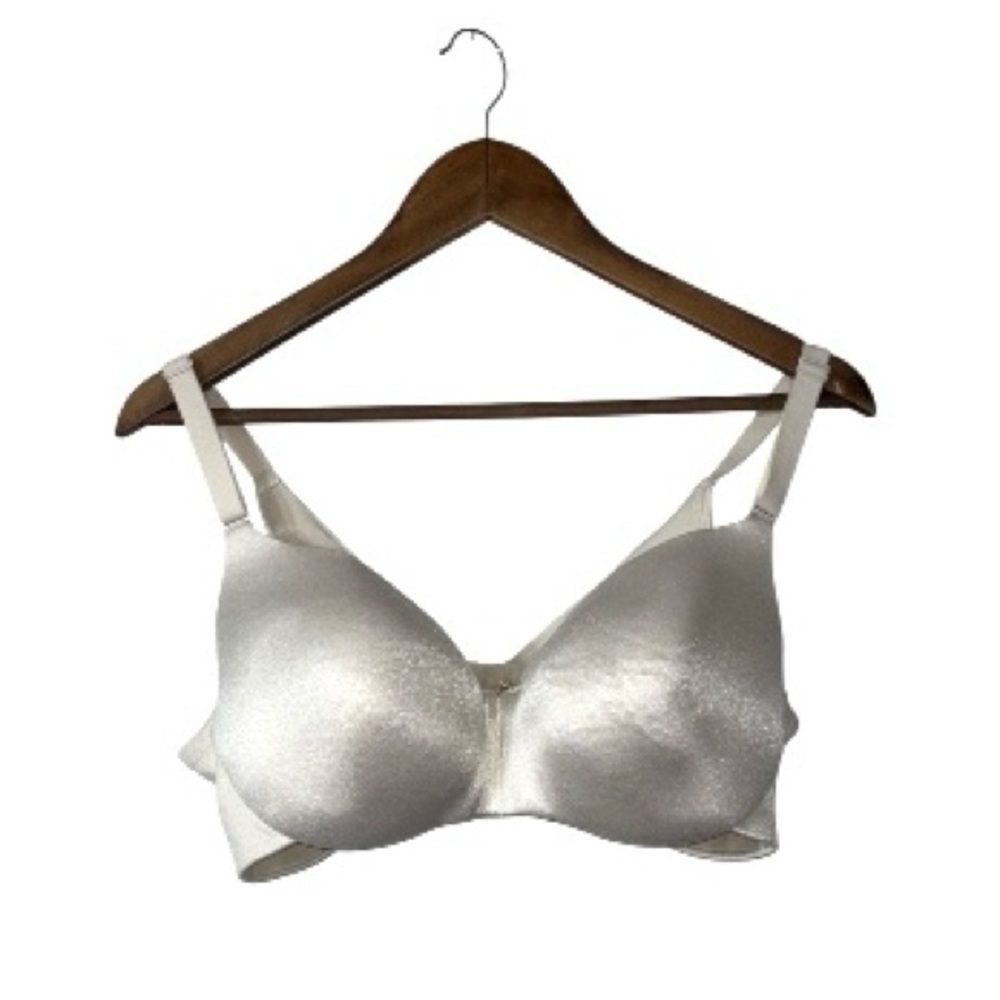 Cacique Lightly Lined Balconette Bra White Ivory Underwire Comfort Tee Shirt 40D